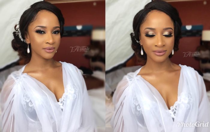 Beauty Shot: It's Mrs W! Adesua's Bridal Look for #BAAD2017