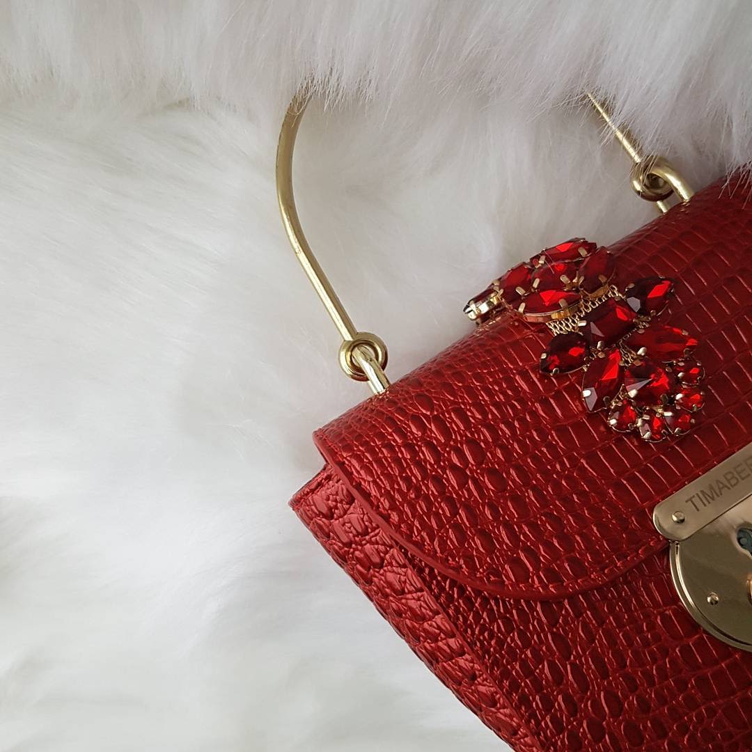 RED ACCESSORIES TIMABEE SNAKESKIN BAG NIGERIAN DESIGNER