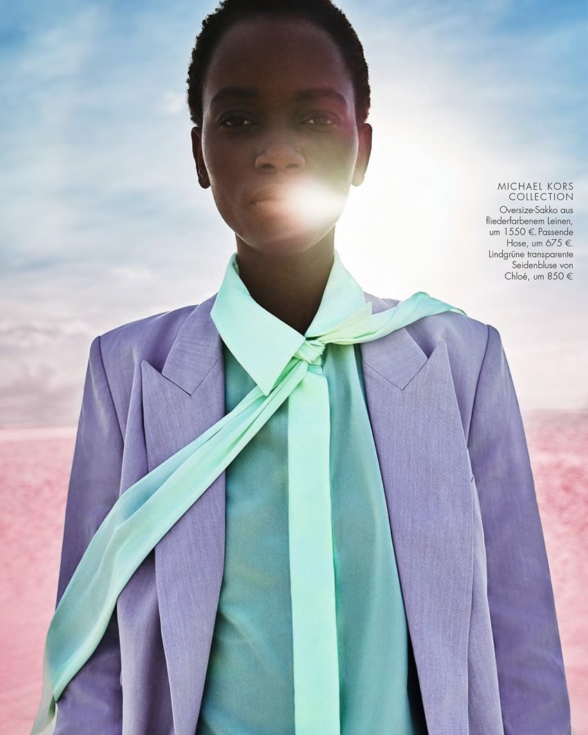 Herieth Paul Shows Off “Hockney Pastels” for ELLE Germany February 2018