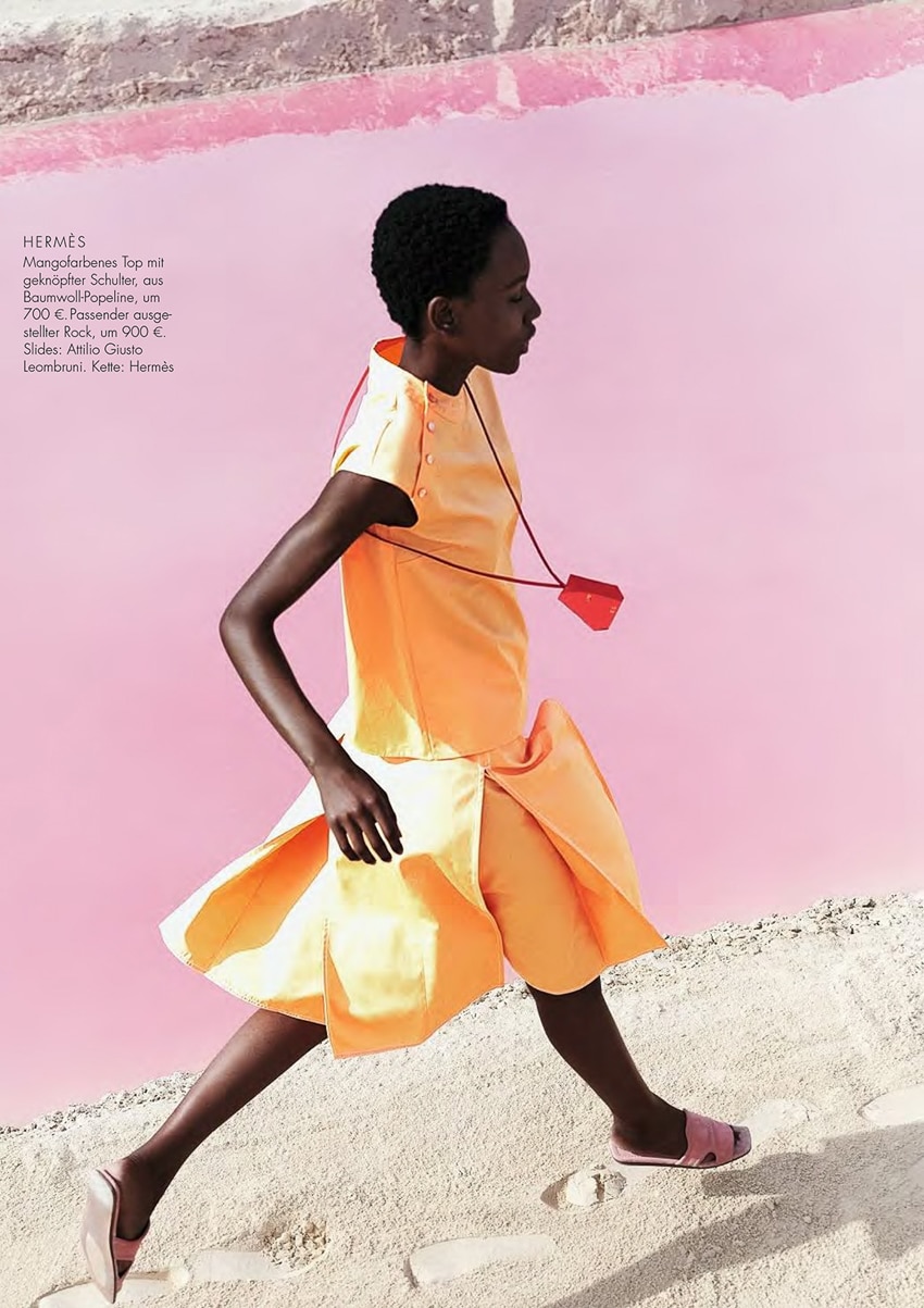 Herieth Paul Shows Off “Hockney Pastels” for ELLE Germany February 2018