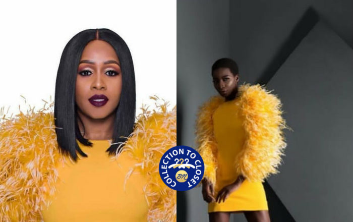 Remy Ma chose the yellow Ines shift dress from The Muse Factory Spring Summer2018 Effervescence Collection!, Remy Ma rocked the dress in an Ad campaign as the new face of Dark and Lovely's #FadeResist Icon Collection.