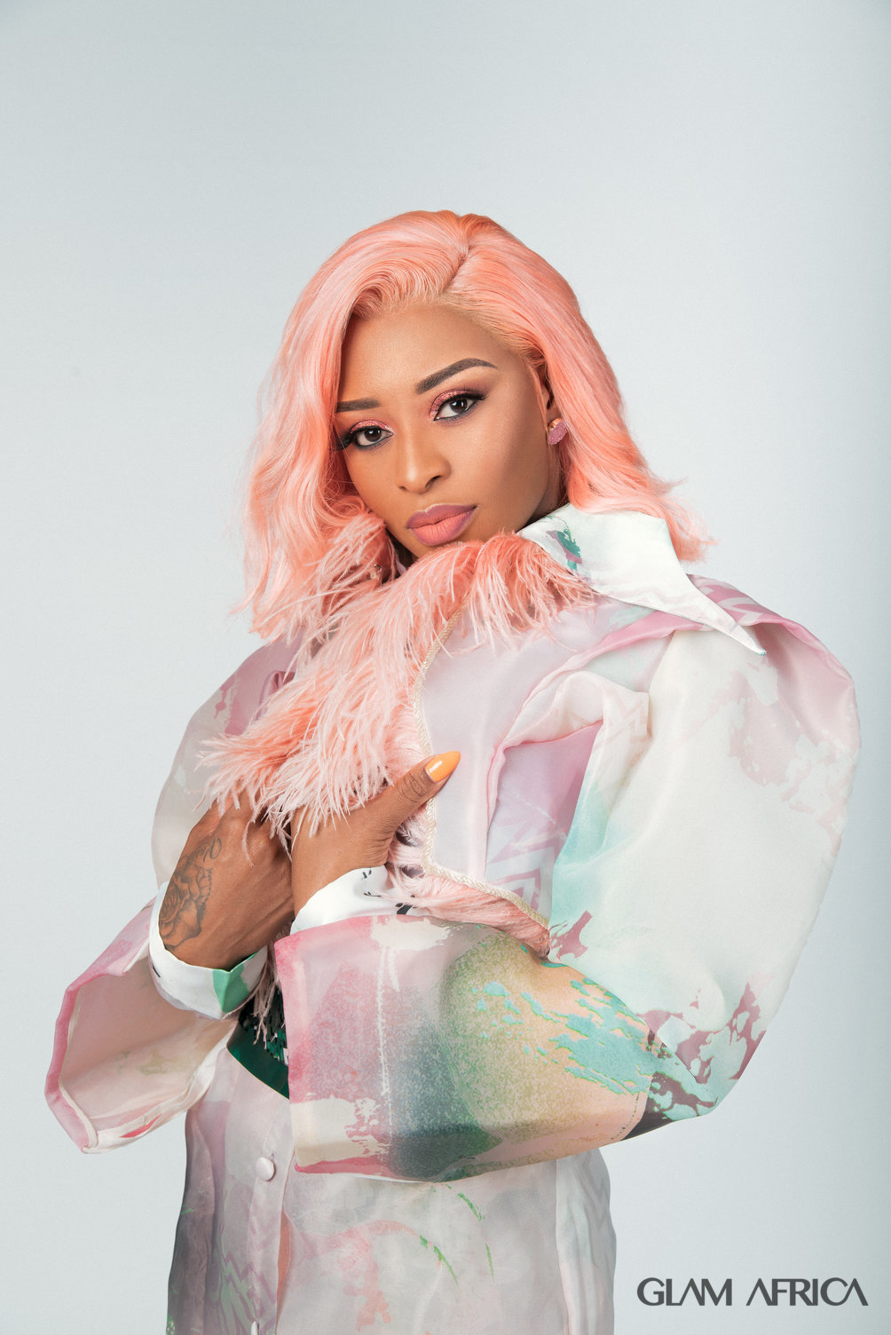 DJ Zinhle is Peach Perfect For Glam Africa Magazine’s Latest Issue!