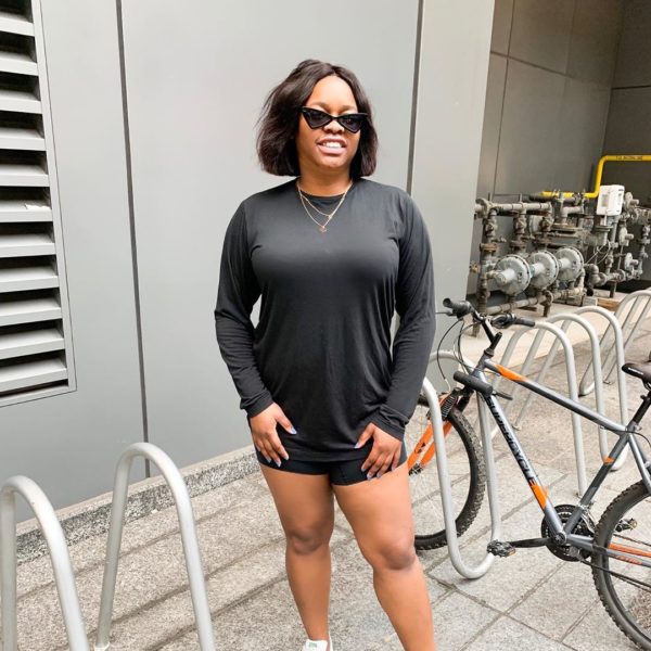 isoken ogiemwonyi black bike shorts casual toronto