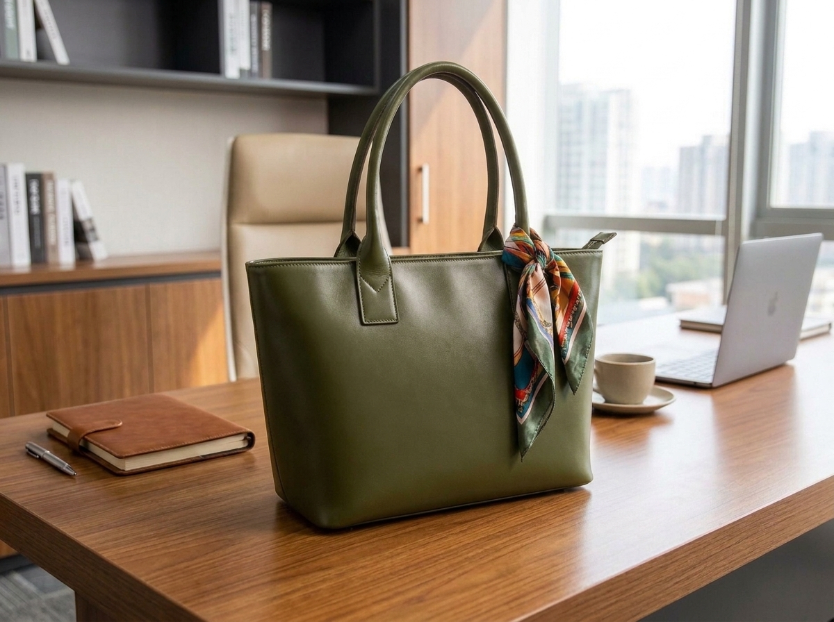 Green tote bag