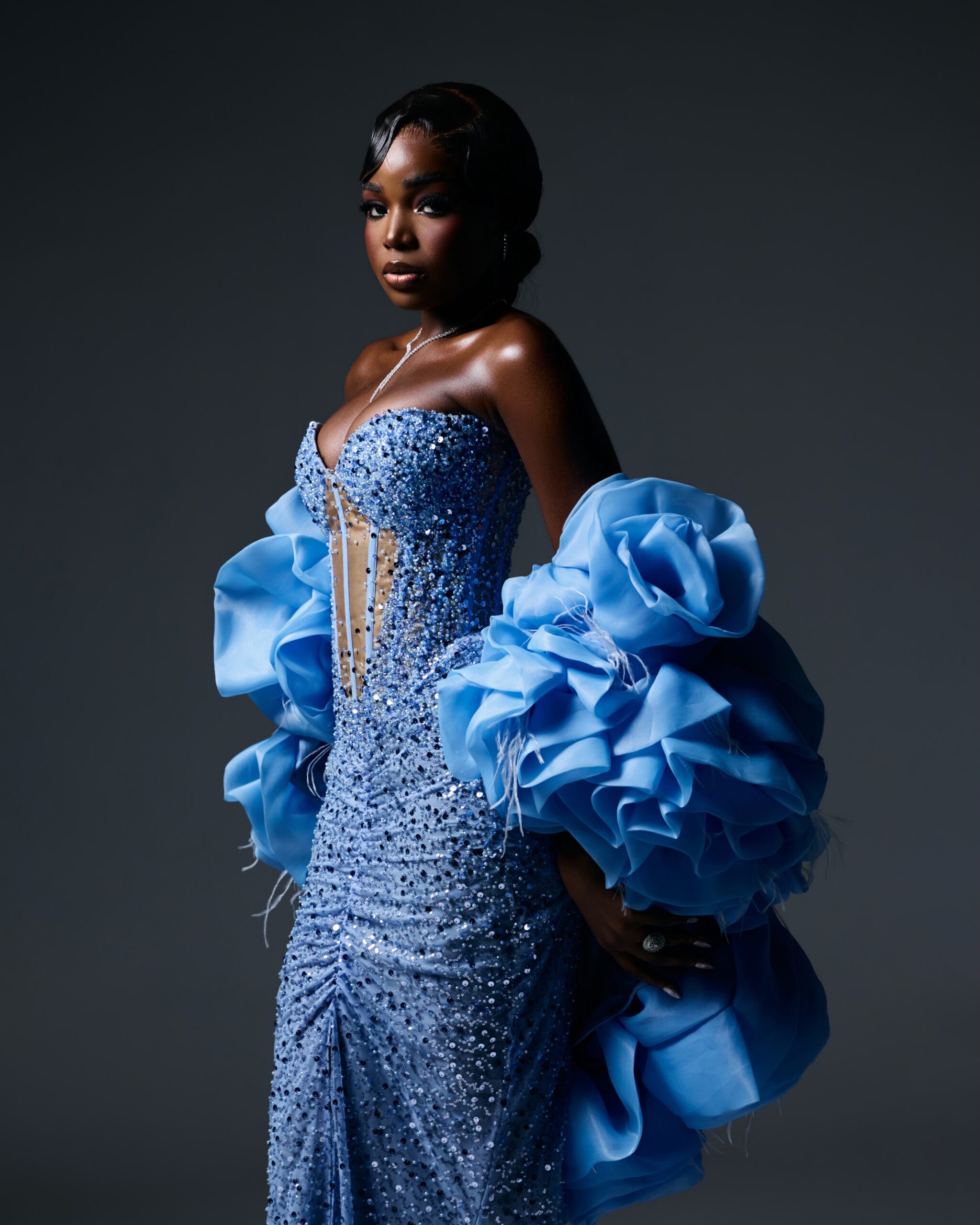 Blue beaded dress